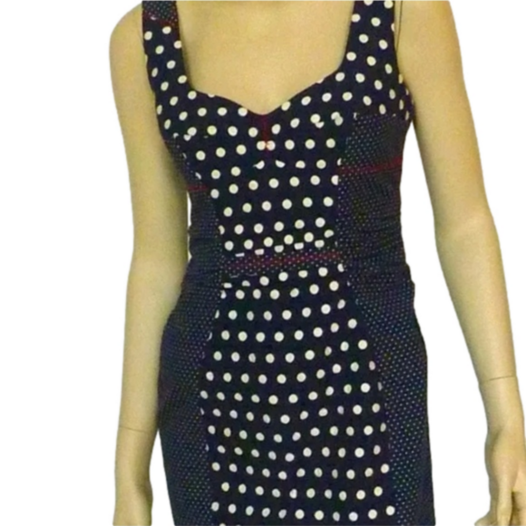 YOANA BARASCHI Blue Polka Dot Retro Dress Sz 0 - Picture 1 of 5